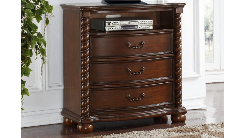Darren TV Media Chest of Drawers - Cherry Brown | Home Furniture Plus Bedding