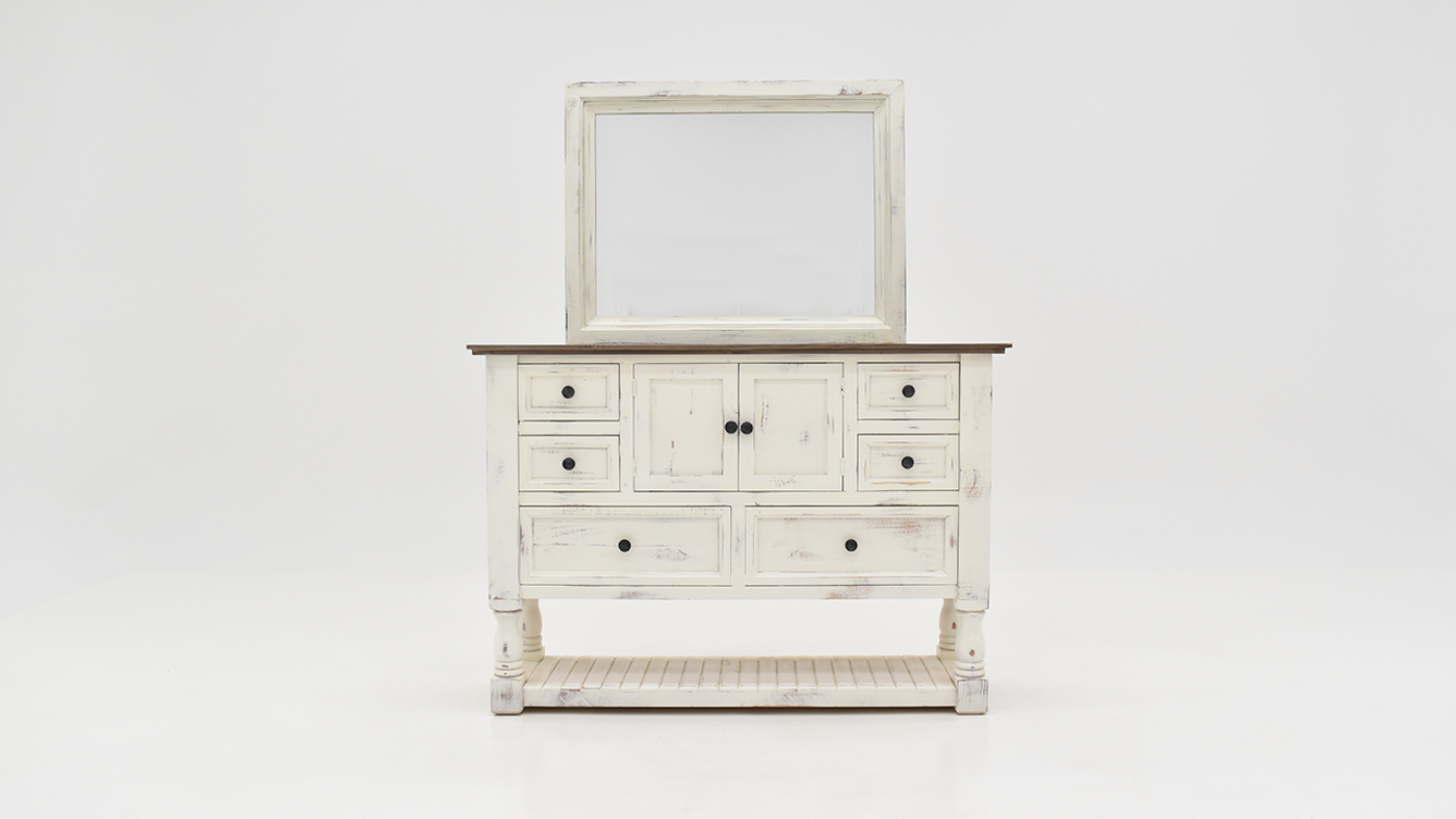 Martha Dresser with Attached Mirror | Home Furniture Plus Bedding