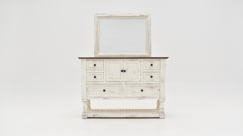 Martha Dresser with Attached Mirror | Home Furniture Plus Bedding