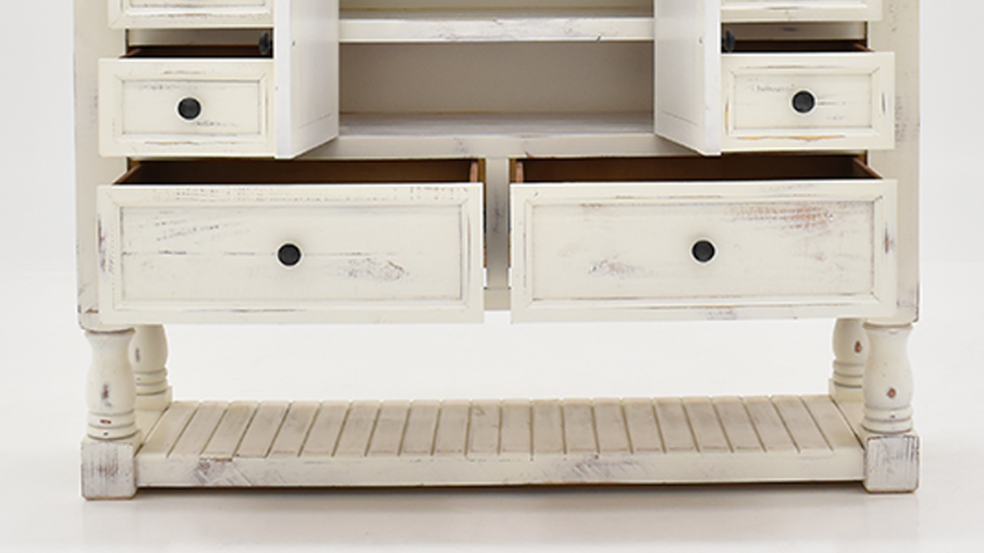 Martha Mid to Lower Section showing drawers and shelf storage options | Home Furniture Plus Bedding