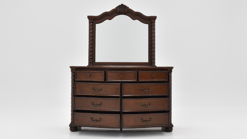Darren Dresser with Mirror - Cherry Brown | Home Furniture Plus Bedding	