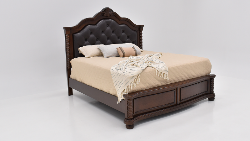Darren Queen Size Bed - Cherry Brown | Home Furniture Plus Bedding	