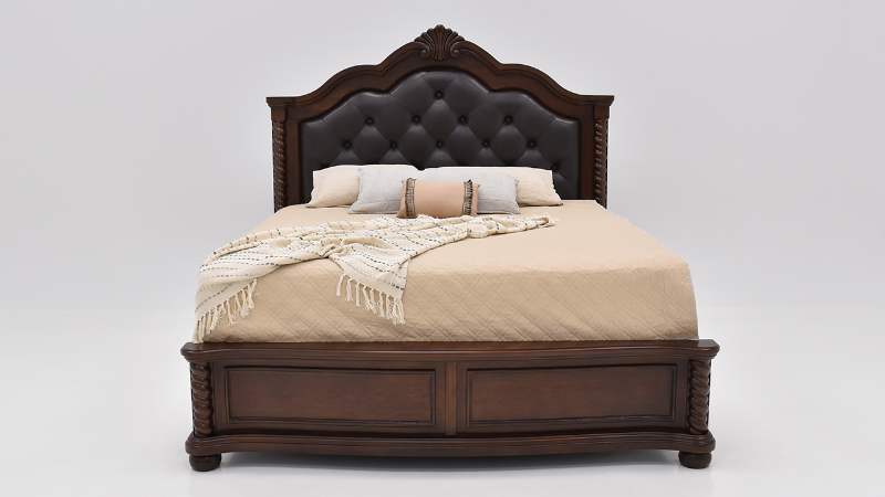 Darren Queen Size Bed, View from Footboard to Headboard | Home Furniture Plus Bedding	