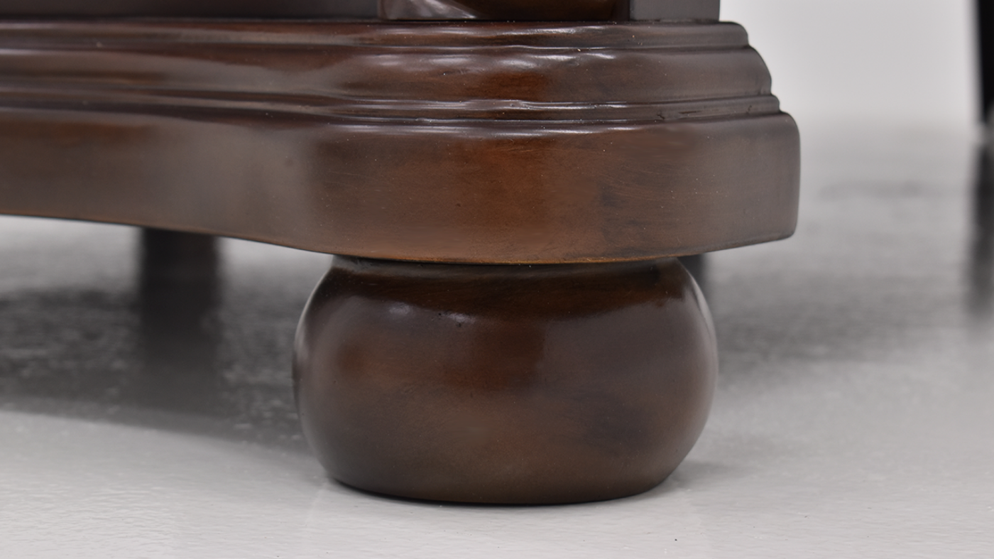 Darren Queen Size Bed, Close Up View of Bottom Corner Foot Area | Home Furniture Plus Bedding	