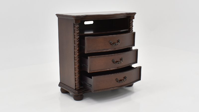 Slightly Angled View of the Darren Media Chest of Drawers | Home Furniture Plus Bedding