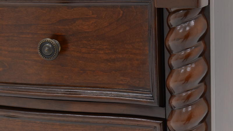 Close Up View of the Drawer Knob on the Darren Media Chest of Drawers | Home Furniture Plus Bedding