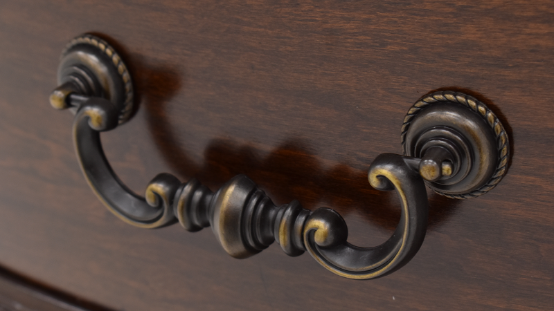 Close Up View of the Drawer Pull on the Darren Media Chest of Drawers | Home Furniture Plus Bedding
