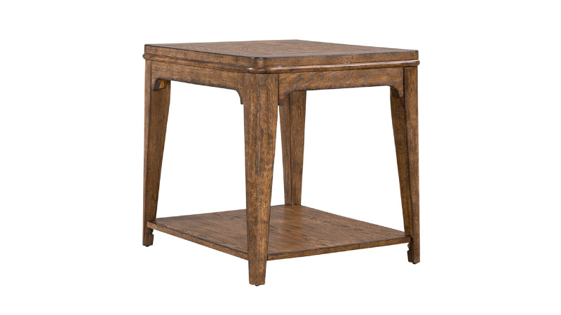 Ashford Rectangle End Table with Sienna Brown Finish, Slightly Angled View | Home Furniture Plus Bedding 