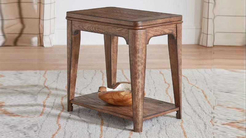 Ashford Chair Side Table with Sienna Brown Finish in Room Setting | Home Furniture Plus Bedding