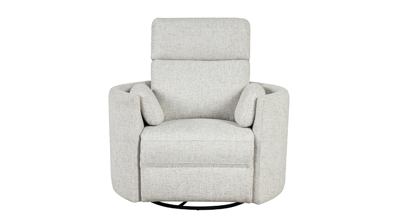 Radius POWER Recliner with Quartz Gray Upholstery, Front Facing with Recliner Closed | Home Furniture Plus Bedding