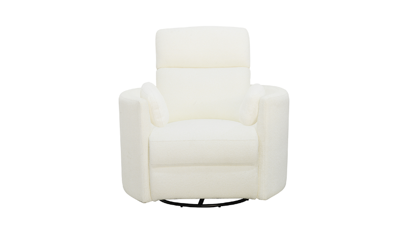 Radius POWER Recliner with Off White Upholstery, Front Facing View | Home Furniture Plus Bedding