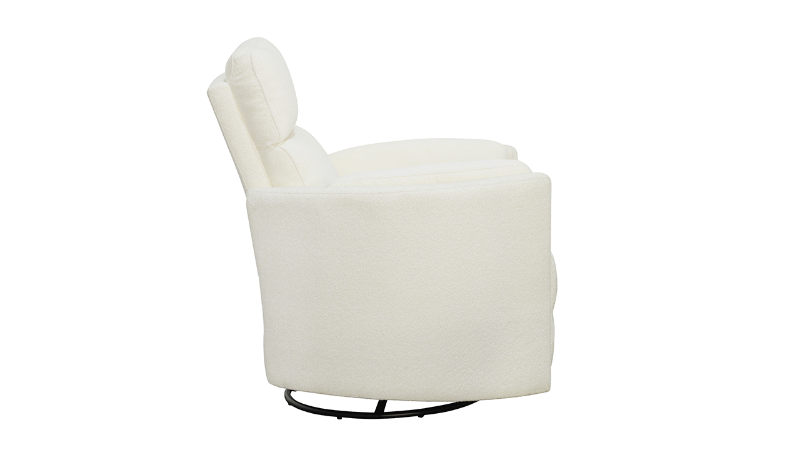 Radius POWER Recliner with Off White Upholstery, Side View | Home Furniture Plus Bedding