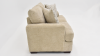 Aden Loveseat with Tan Upholstery and Accent Pillows, Side View  | Home Furniture Plus Bedding