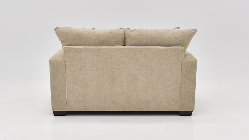 Aden Loveseat with Tan Upholstery and Accent Pillows, Back View  | Home Furniture Plus Bedding