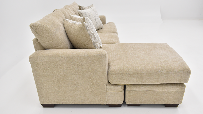 Aden Sofa with Full Chaise with Tan Upholstery, Side View with Left Chaise | Home Furniture Plus Bedding	