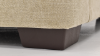 Aden Sofa with Full Chaise with Tan Upholstery, Close Up of Tapered Block Style Foot | Home Furniture Plus Bedding	