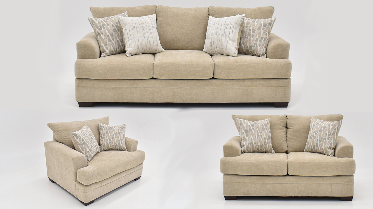 Aden Sofa Set - Tan | Home Furniture