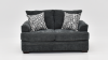 Aden Loveseat with Gray Upholstery and Accent Pillows  | Home Furniture Plus Bedding