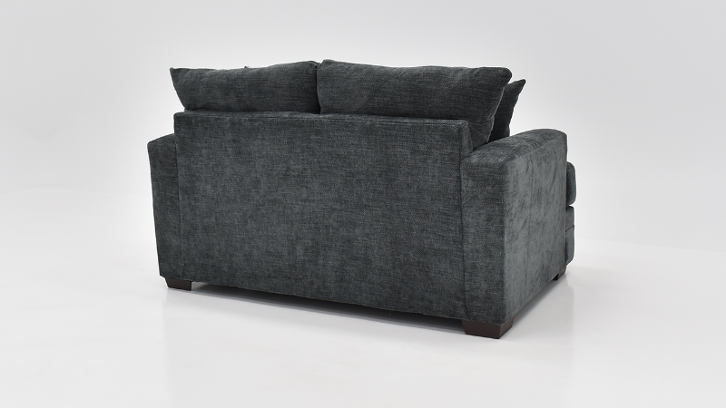 Aden Loveseat with Gray Upholstery and Accent Pillows, Back View | Home Furniture Plus Bedding