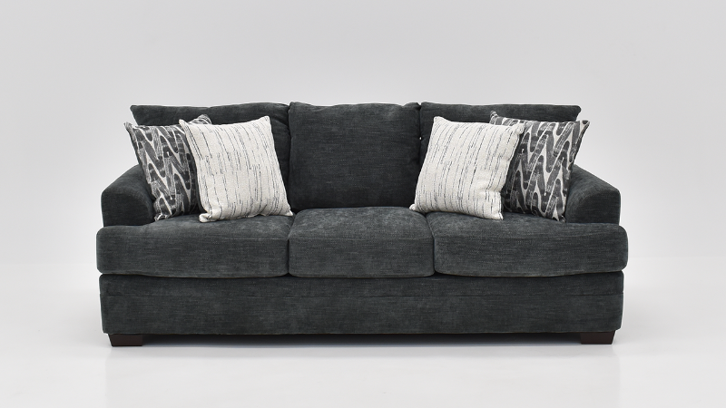 Aden Sofa with Gray Upholstery, Front Facing with Accent Pillows | Home Furniture Plus Bedding