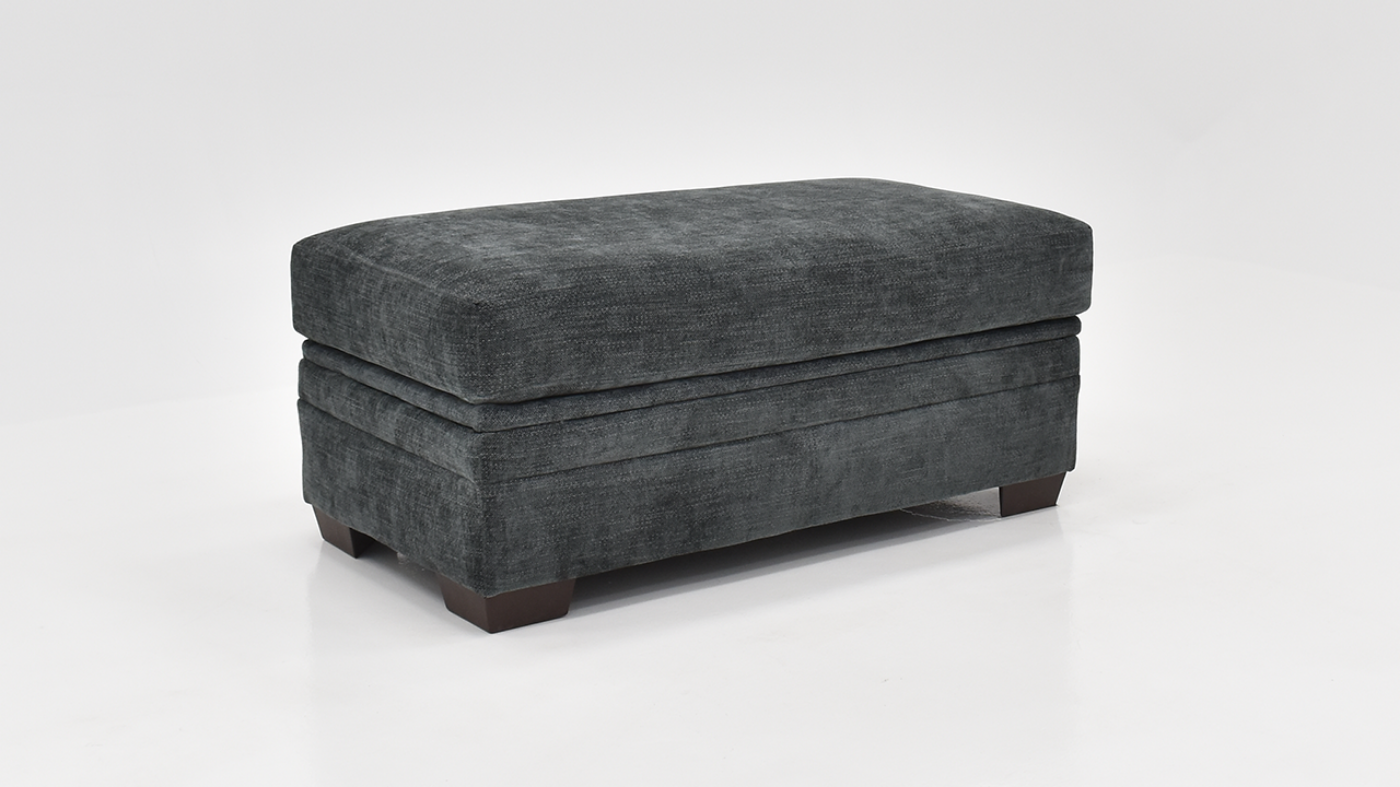 Aden Gray Ottoman, Angle View | Home Furniture Plus Bedding