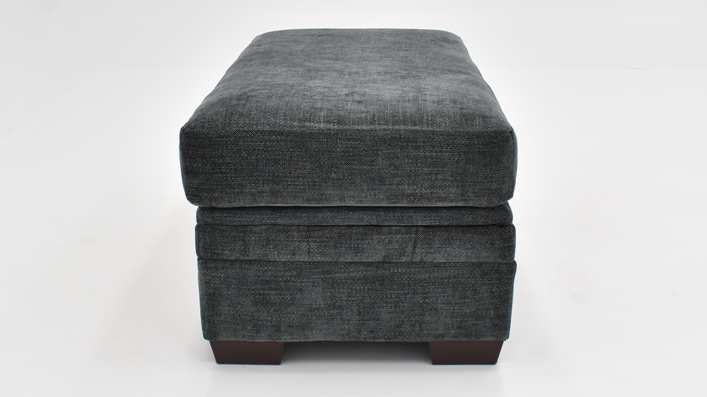 Aden Gray Ottoman, Side View | Home Furniture Plus Bedding