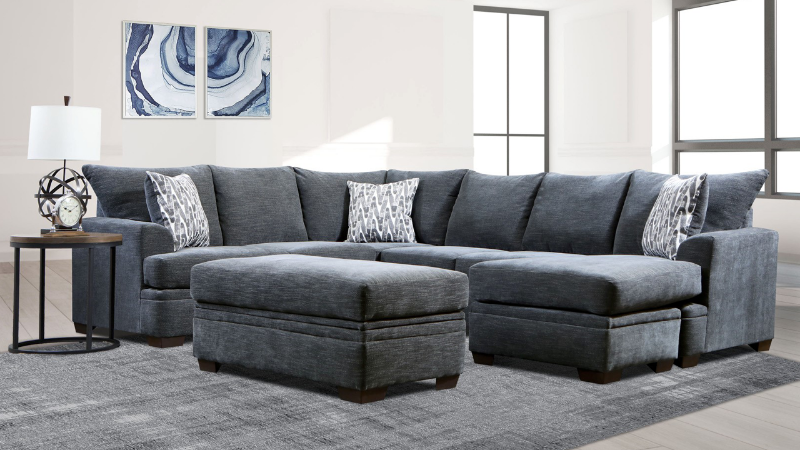 Aden Sectional Sofa with Chaise in Room Setting | Home Furniture Plus Bedding