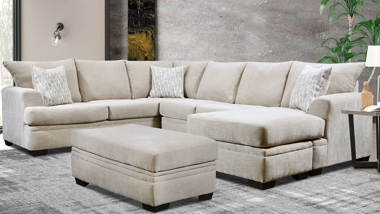 Aden Sectional Sofa With Chaise Tan Home Furniture