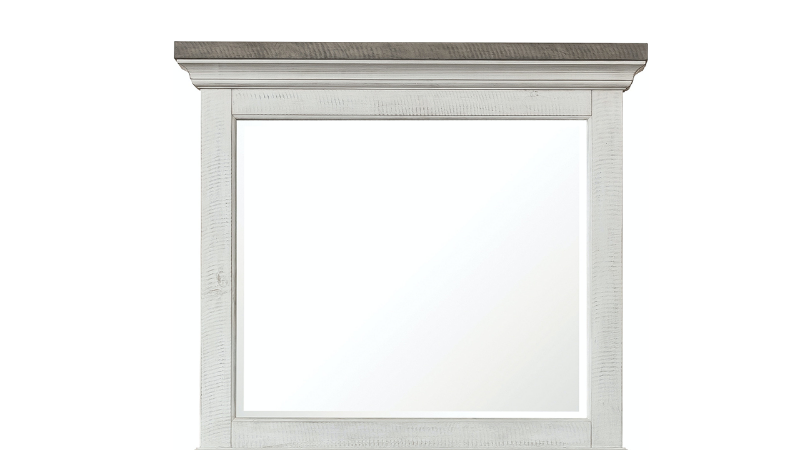 View of the Valley Ridge Dresser with Mirror in Off White with Gray by Samuel Lawrence | Home Furniture Plus Bedding