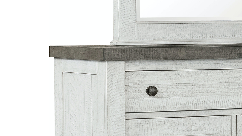 View of the Valley Ridge Dresser with Mirror in Off White with Gray by Samuel Lawrence | Home Furniture Plus Bedding