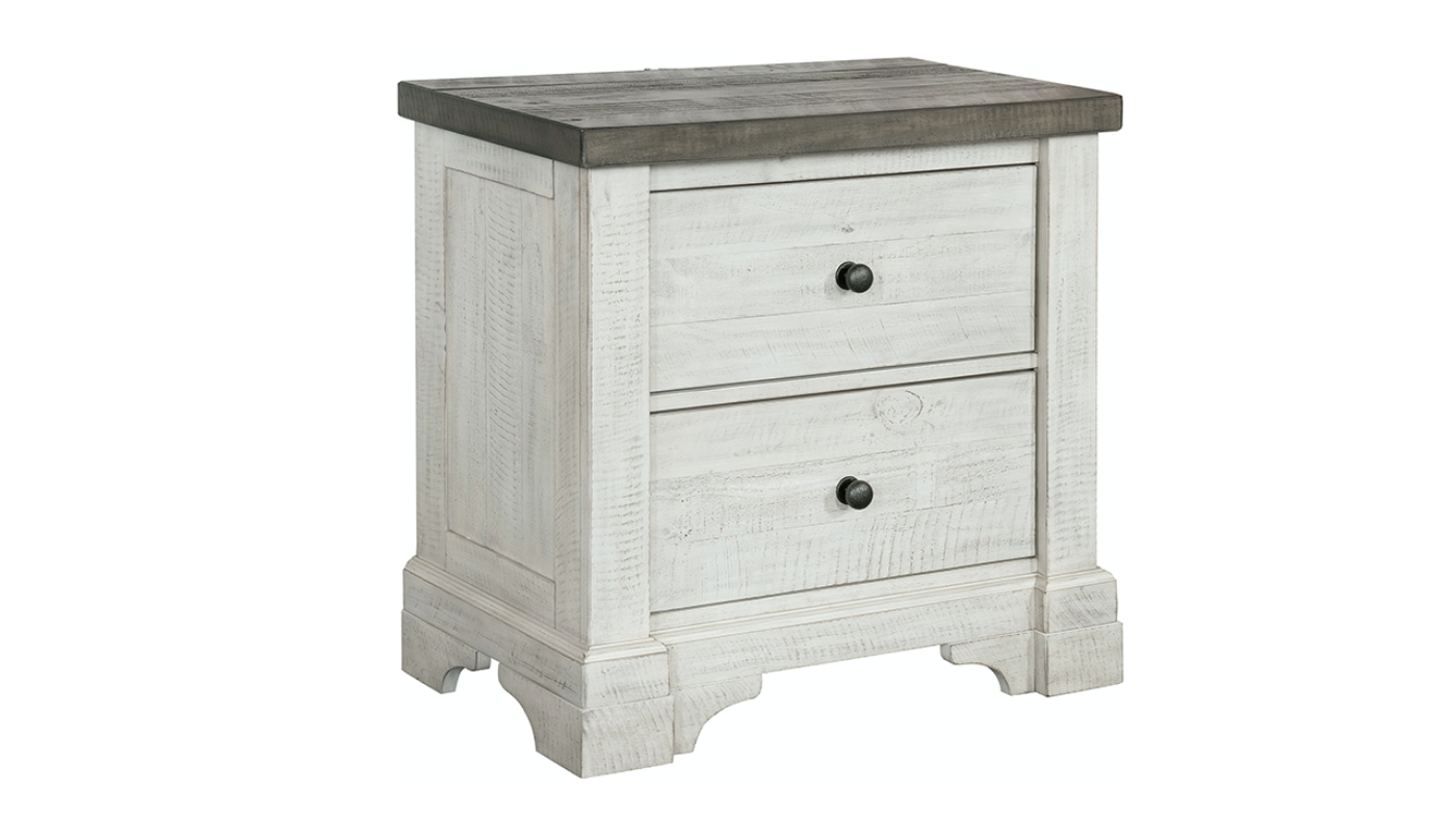 View of the Valley Ridge Nightstand in Off White with Gray by Samuel Lawrence | Home Furniture Plus Bedding