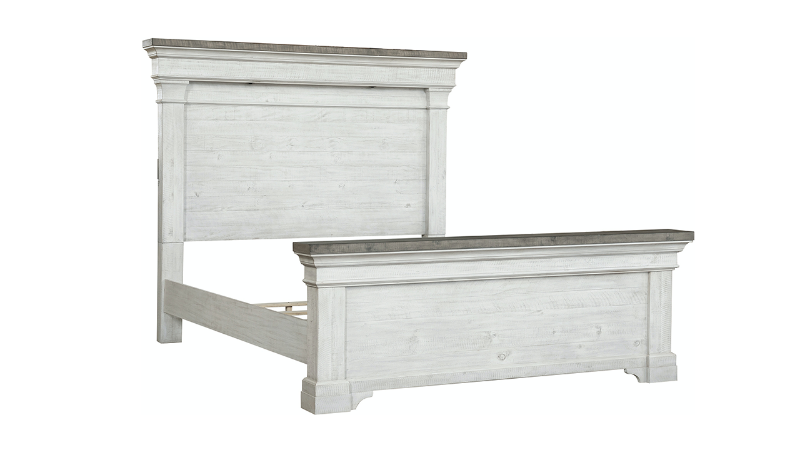 View of the Valley Ridge King Size Bedroom Set  in Off White with Gray by Samuel Lawrence | Home Furniture Plus Bedding