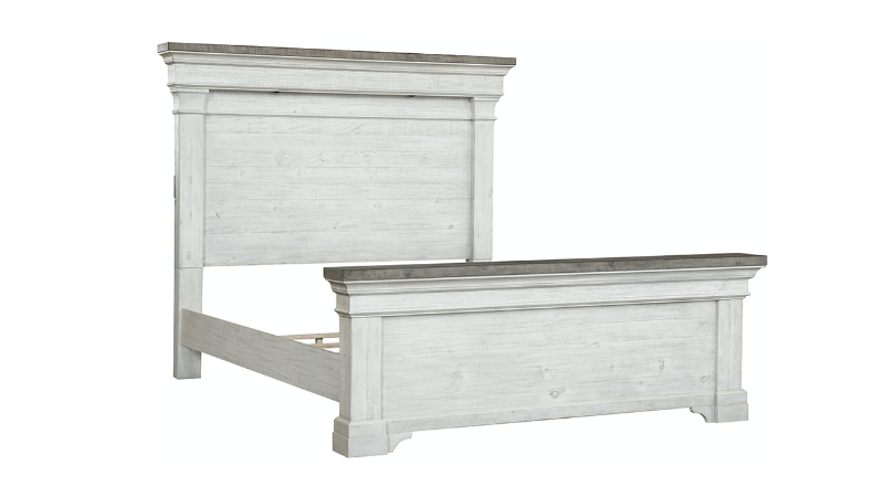 View of the Valley Ridge Queen Size Bedroom Set  in Off White with Gray by Samuel Lawrence | Home Furniture Plus Bedding