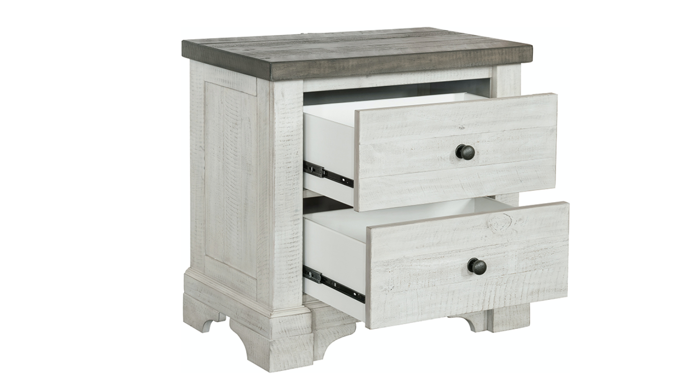 View of the Valley Ridge Queen Size Bedroom Set  in Off White with Gray by Samuel Lawrence | Home Furniture Plus Bedding