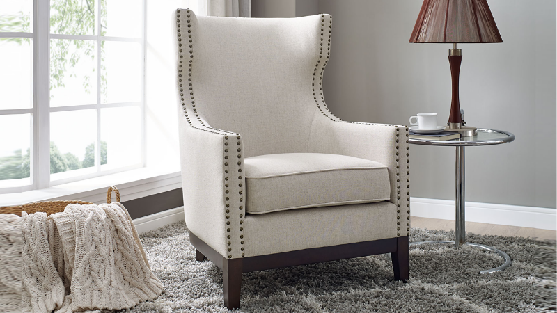 Roswell Linen Accent Chair in Room Setting | Home Furniture Plus Bedding