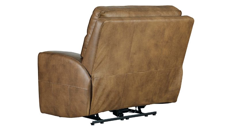 Rear View of the Game Plan POWER Recliner in Light Brown by Ashley | Home Furniture Plus Bedding