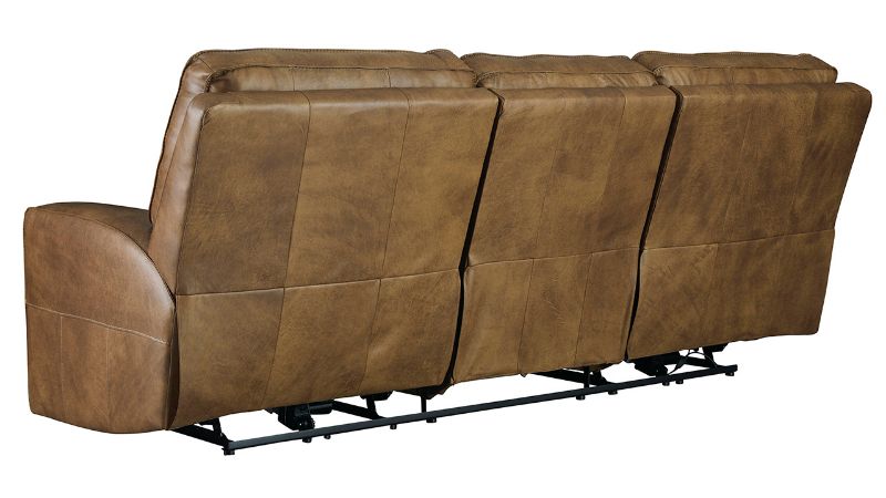 Rear View of the Game Plan POWER Reclining Sofa in Light Brown by Ashley | Home Furniture Plus Bedding