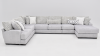 Tweed Sectional Sofa with Light Gray Upholstery and Accent Pillows | Home Furniture Plus Bedding