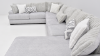 Tweed Sectional Sofa with Light Gray Upholstery and Accent Pillows, Side View Looking from Chaise | Home Furniture Plus Bedding	
