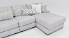 Tweed Sectional Sofa with Light Gray Upholstery, Close Up of Chaise Section    | Home Furniture Plus Bedding	