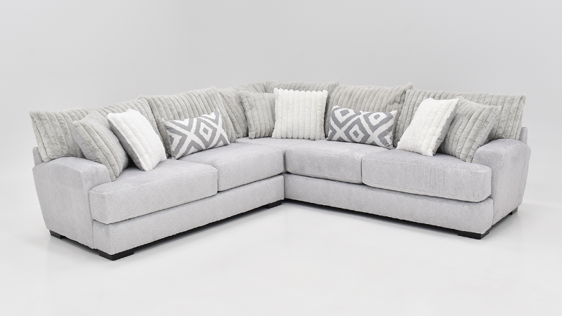 Tweed 2 Piece Sectional Sofa - Light Gray | Home Furniture Plus Bedding