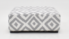 Tweed Ottoman with Gray and White Upholstery, Side View | Home Furniture Plus Bedding