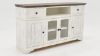 Angled View of the Charleston TV Console in White with Gray by Vintage Furniture | Home Furniture Plus Bedding