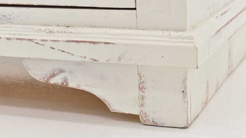 Close Up View of the Charleston TV Console in White with Gray by Vintage Furniture | Home Furniture Plus Bedding