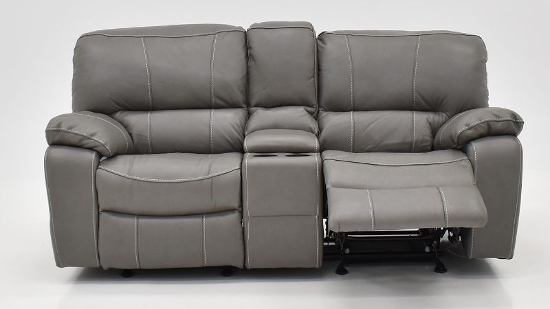 Front Facing View of the Legend Dual Reclining Glider Loveseat in Gray by Man Wah | Home Furniture Plus Bedding