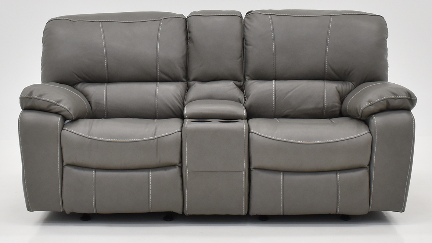 Front Facing View of the Legend Dual Reclining Glider Loveseat in Gray by Man Wah | Home Furniture Plus Bedding