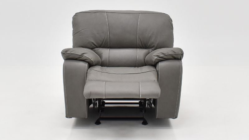 Front Reclining View of the Legend Glider Recliner in Gray by Man Wah | Home Furniture Plus Bedding