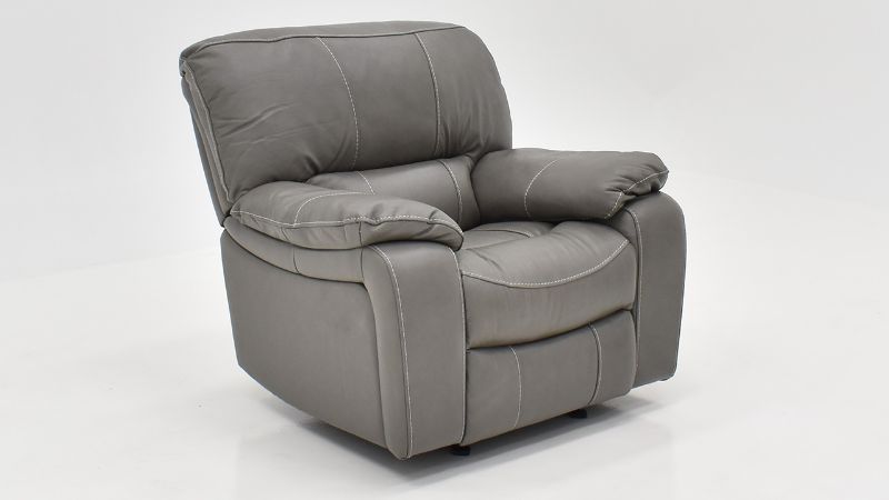 Angled View of the Legend  Recliner in Gray by Man Wah | Home Furniture Plus Bedding