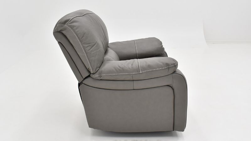Side View of the Legend  Recliner in Gray by Man Wah | Home Furniture Plus Bedding