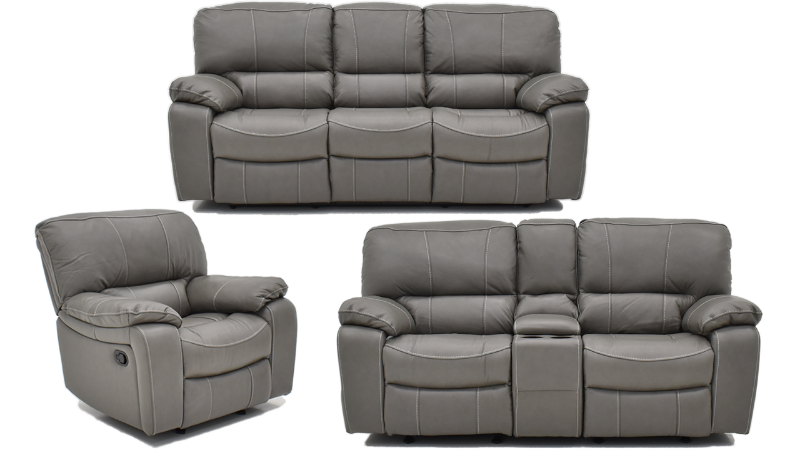 Group View of the Legend POWER Reclining Sofa Set in Gray by Man Wah | Home Furniture Plus Bedding